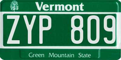 VT license plate ZYP809