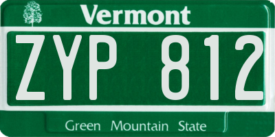 VT license plate ZYP812