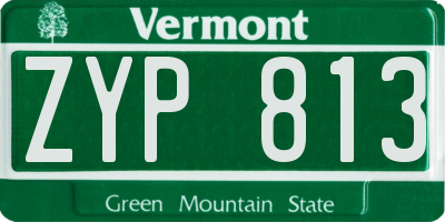 VT license plate ZYP813