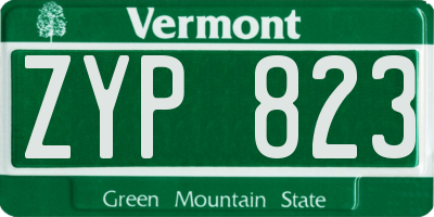 VT license plate ZYP823