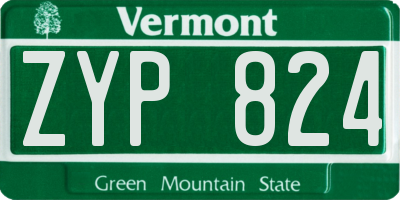 VT license plate ZYP824