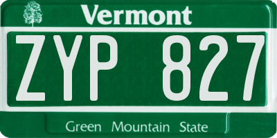 VT license plate ZYP827
