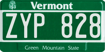 VT license plate ZYP828