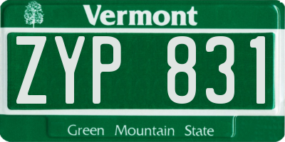 VT license plate ZYP831