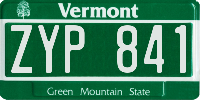 VT license plate ZYP841