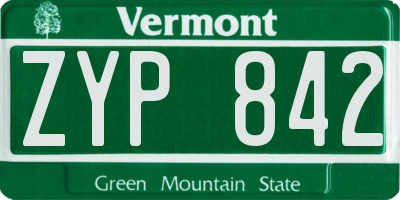 VT license plate ZYP842