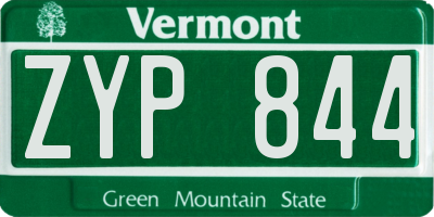 VT license plate ZYP844
