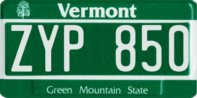 VT license plate ZYP850