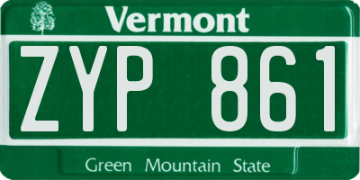 VT license plate ZYP861