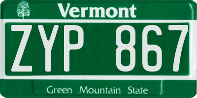 VT license plate ZYP867