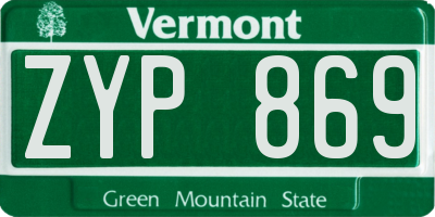 VT license plate ZYP869