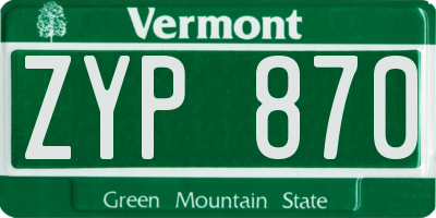 VT license plate ZYP870