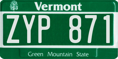 VT license plate ZYP871