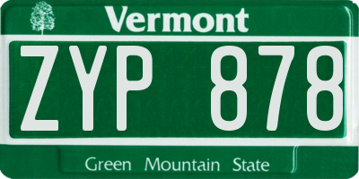VT license plate ZYP878