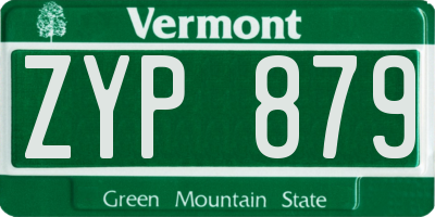 VT license plate ZYP879