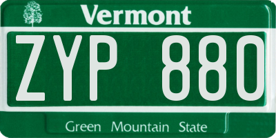 VT license plate ZYP880