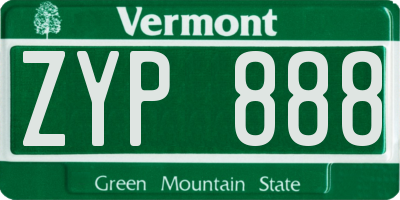 VT license plate ZYP888