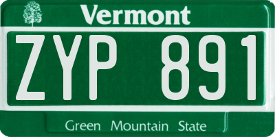 VT license plate ZYP891
