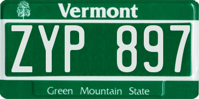 VT license plate ZYP897