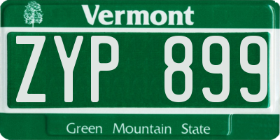 VT license plate ZYP899