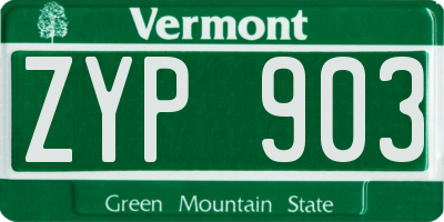 VT license plate ZYP903