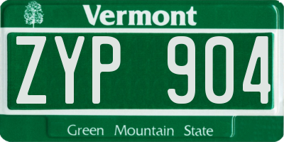 VT license plate ZYP904