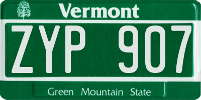 VT license plate ZYP907