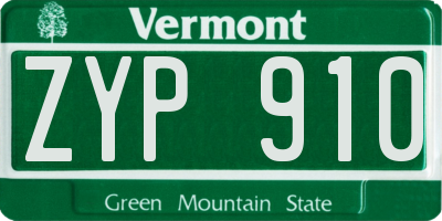 VT license plate ZYP910