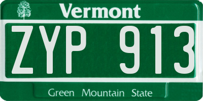 VT license plate ZYP913
