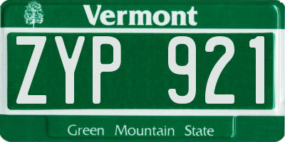 VT license plate ZYP921