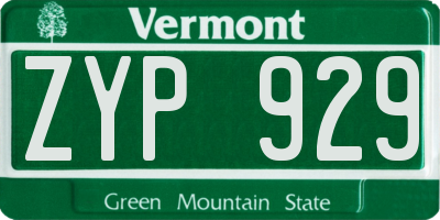 VT license plate ZYP929