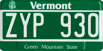 VT license plate ZYP930