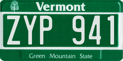 VT license plate ZYP941