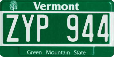VT license plate ZYP944