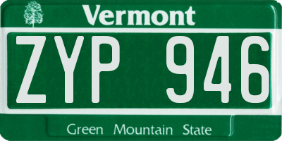 VT license plate ZYP946