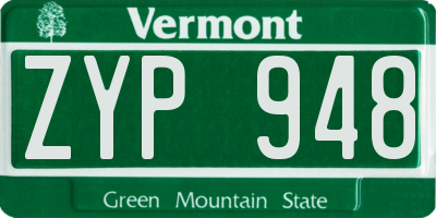 VT license plate ZYP948