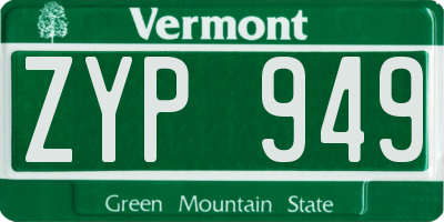 VT license plate ZYP949