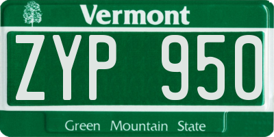 VT license plate ZYP950