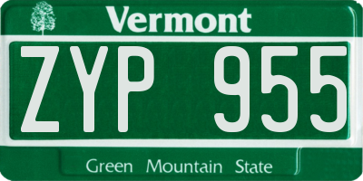 VT license plate ZYP955