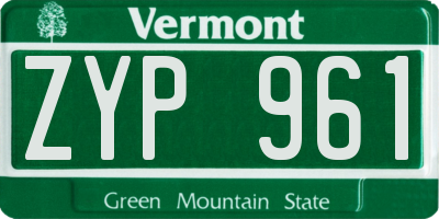 VT license plate ZYP961