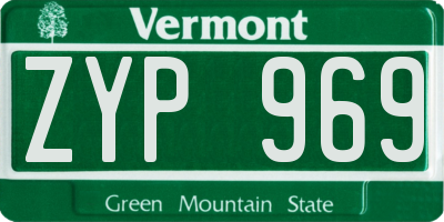 VT license plate ZYP969