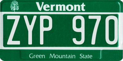 VT license plate ZYP970