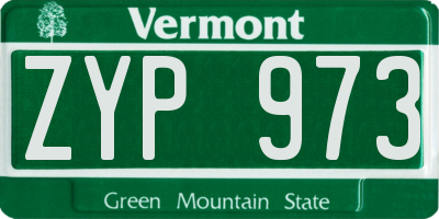 VT license plate ZYP973