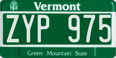 VT license plate ZYP975