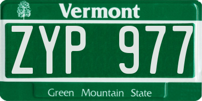 VT license plate ZYP977