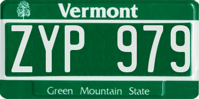 VT license plate ZYP979