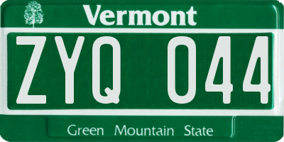 VT license plate ZYQ044