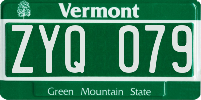 VT license plate ZYQ079