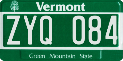 VT license plate ZYQ084