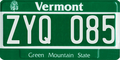VT license plate ZYQ085